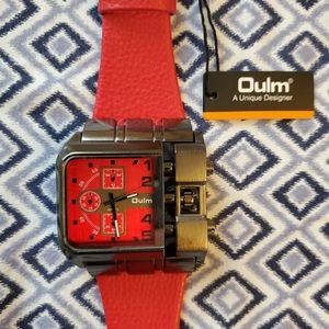 Red oulm quartz watch